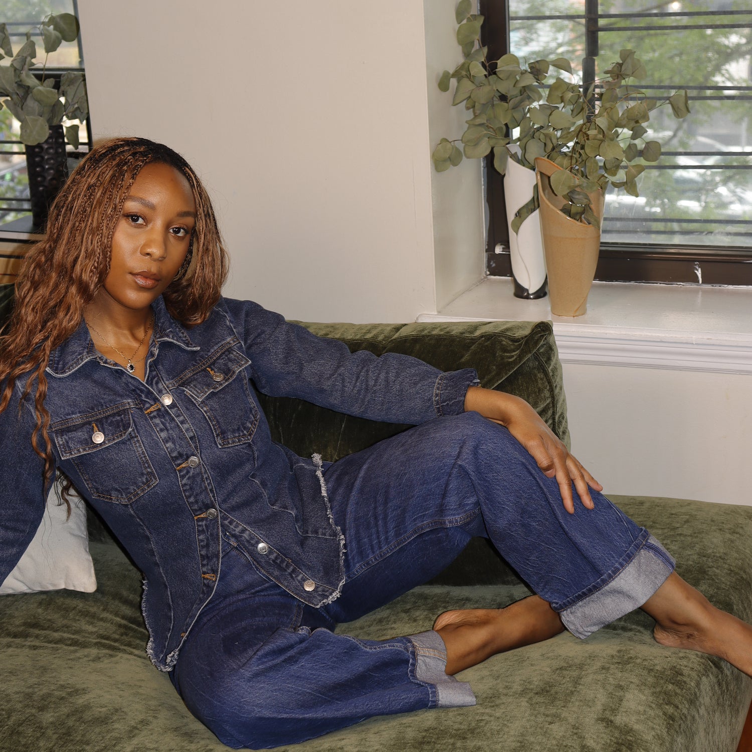 blue denim jacket