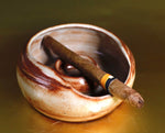 Sculptural brown designer ashtray – a tasteful addition to office environments and upscale home interiors