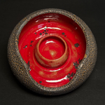 Modern sculptural ashtray in black and red – a unique accent for interior design and a sophisticated gift idea for dads