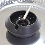 Refined black designer ashtray, perfect for enhancing interior spaces or gifting to a distinguished gentleman.
